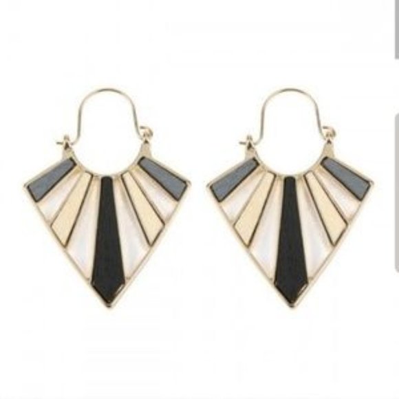 Wooden Inlay Earrings - Picture 2 of 3